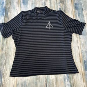 Harry Potter Shirt Medium Womens Deathly Hallows Wizarding World‎ Stripe Top
